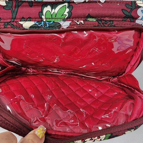 Vera Bradley Bordeaux Blooms Iconic Compact Hanging Organizer Quilted Fabric - Picture 6 of 8
